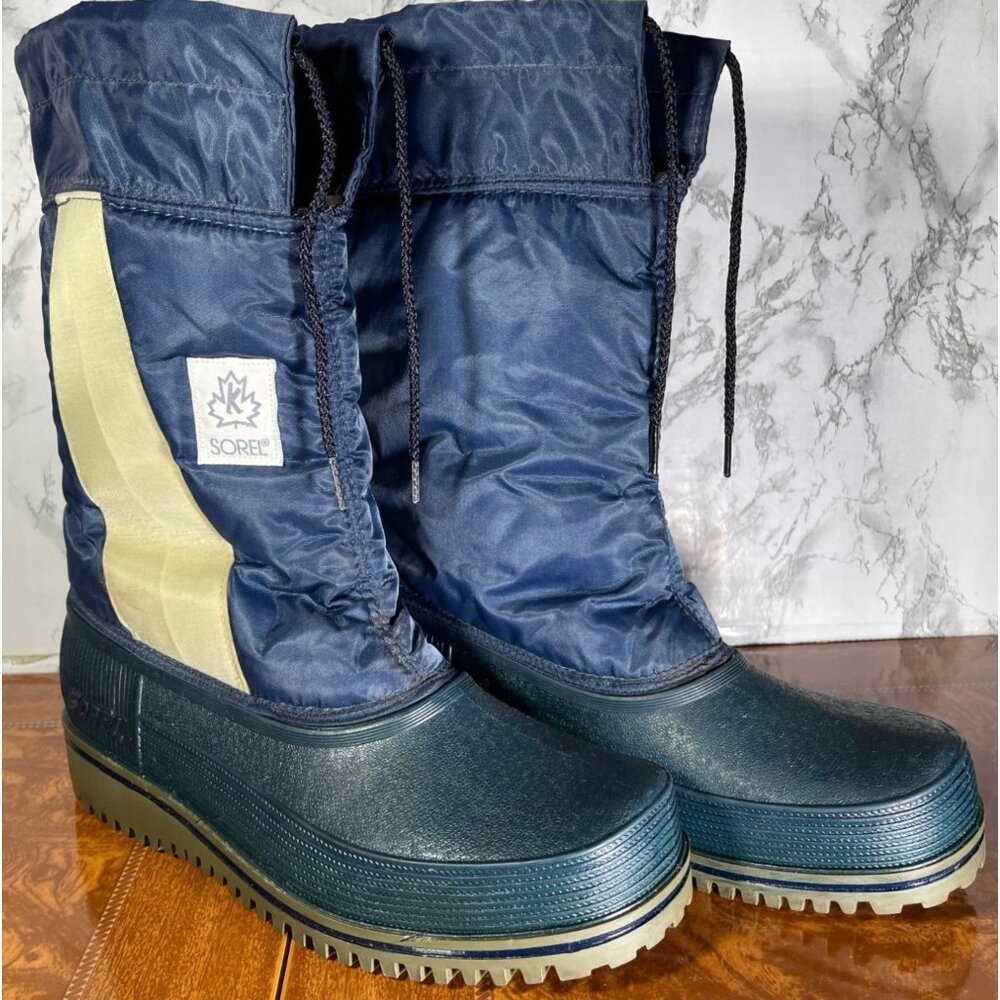Sorel  Size 8 Insulated Winter Boots Blue & Gray Durable Traction Cold Weather - Picture 9 of 10